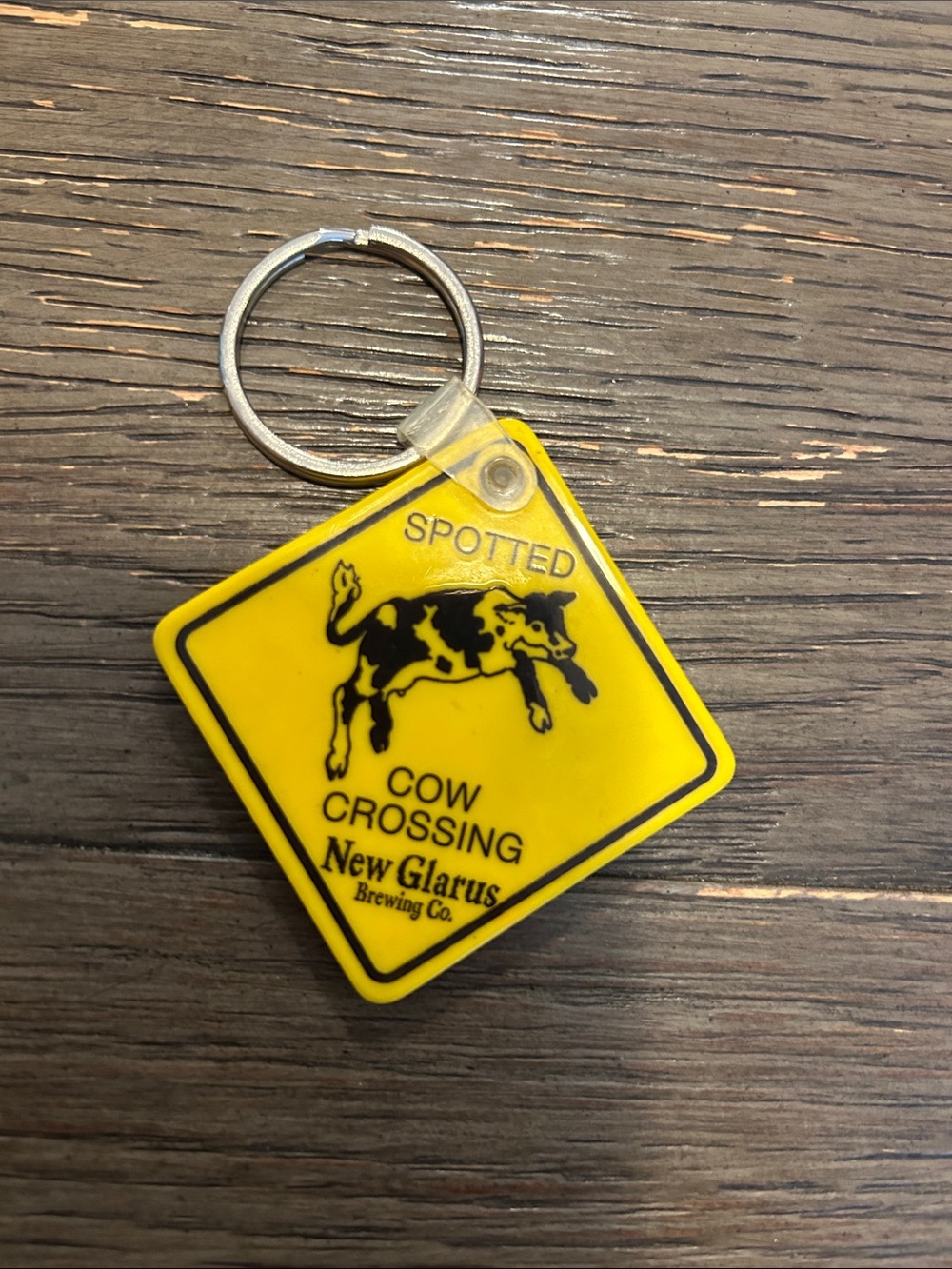 New Glarus Spotted Cow Crossing Yellow Key & Card Holder